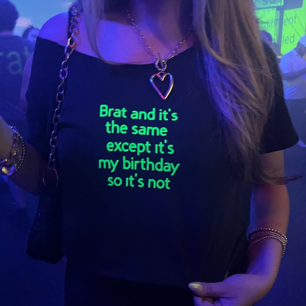 Black Off-Shoulder Birthday T-Shirt